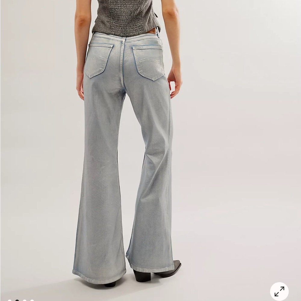 LEE High-Rise Metallic Flare Jeans 28 - Picture 2 of 15